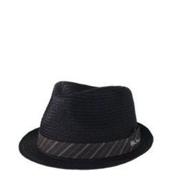 ✨Ben Sherman Black Paper Straw Fedora Sz L/XL Hat✨ - Picture 1 of 6